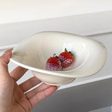 Handmade Ceramic Dessert Bowl Solid Color Yogurt Bowl Household High-value Tableware Fruit Salad Breakfast Oat Yogurt Bowl