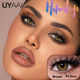 Natural Halo Shimmer Contact Lenses - Gray Brown Green Blue, Brighten Eye Look for Dating, Gathering & Daily Makeup