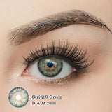 New Colored Contact Lenses 1 Pair Green Iris Natural Pupil Color Circle with Prescription 0-8 Degrees Annual Siri Urban