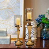 European Retro Metal Candle Holder, Luxury Copper-Colored Candelabra Ornament for Living Room Dining Room，wedding Decorations