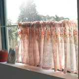 French Countryside Embroidery Lace Short Curtain Without Punching Blackout Curtain Velcro Pink Romantic Home Decoration Curtain