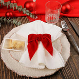 6pcs Red&Green Bow Christmas Napkin Rings Chic Velvet Bowknot for Xmas Dinner Parties Holiday Wedding Home Napkin Holders