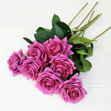 11pcs/Lot Rose Artificial Flowers Real Rose Touch Flowers Home for Decorations Wedding Party or Birthday Bouquet