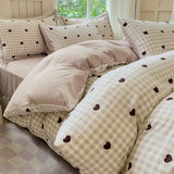 Ikeehome  Class A super soft jacquard cloud yarn cotton four-piece set, bed sheet, bed hat, quilt cover, student dormitory bed