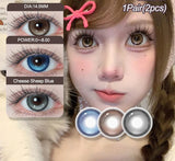 2Pcs Blue Myopia Natural Colored Contact Lenses With Prescription Big Eye Lenses Hot Sale Makeup Korean Style Contact