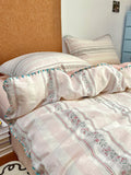 Soft Pure Cotton Bedding Set Cherry Red Waed Floral Embroidery Four-Piece Suite Cotton eet Cover Duvet Cover Bed Canopy