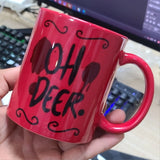 Alastors Ceramic Mug oh deer Hazbined Coffee Water Cup Anime Cartoon Originals Cups Hotels Creative Kawaii Fans Birthday Gift