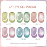 15ml Pink Cat Magnetic Gel Nail Polish, Spring Crystal Effect Cat Eye Semi-Permanent Removable Nail Polish