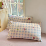 Kawaii Strawberry Bedding Set Kids Adults Duvet Cover and Flat Sheet Pillowcase Single Double Full Size Girls Bed Linen