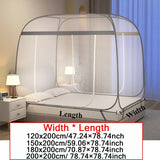 Mongolian Yurt Foldable Mosquito Net Tent No Assembly Required, Breathable Polyester Fabric, with Single or Double Doors