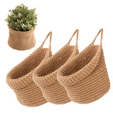 3pcs Kitchen Wall Mounted Storage Net Pocket Fruit Vegetable Wall-mounted Storage Bag Handmade Multifunctional Decoration Basket