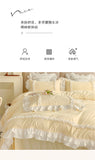 Elegant Lace Bedding Sets Luxury Bed Linen Korean Princess Style Washed Cotton Ruffle Duvet Cover Bed Sheet Pillowcases for Girl