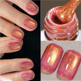 10ml Leopard Cat Magnetic Eye Gel Nail Polish Autumn Night Coffee Brown Glass Beads Soak Off UV LED Manicure Nail Ar