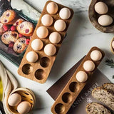 1Pc Multi-Grids Acacia Wood Egg Tray Wooden Baked Egg Storage Tray Scandinavian Pastoral Style Duck Egg Storage Box Storage Rack Suitable for Kitchen and Restaurant Egg Storage Rack Baking Refrigerator Egg Tray Gift Giving