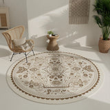 Retro European Round Carpet Living Room Sofa Coffee Table Anti Slip Carpets Classic American Bedroom Bedside Anti Stain Rug