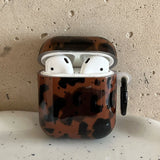 korea luxury amber colour gloss earphone case for airpods 4 3 2 1 pro 2nd wireless bluetooth charging box 3D love heart pendant