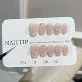 10Pcs Short Handmade Press On Nails Full Cover Cat Eye Design Cute Butterfly False Nails  Artificial Manicure Wearable Nail Tips