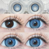 1 Pair New Color Contact Lenses Degree High Quality Blue Eyes Colored Lens Makeup Beautiful Pupil Yearly Use