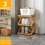 New Portable Small Foldable Shoe Rack Without Installation,Bamboo Shoe Rack for Storage.Ideal for Hallway,Bedroom,Living Room