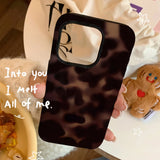 Korean Dark Red Leopard Print Art Case for IPHONE 16 ProMax 15 14 13 12 11 PRO Plus Acrylic TPU Two in One Magnetic Phone Cases
