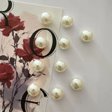 White Pearl Magnetic Fridge Magnets Suitable for, Resin Spherical Refrigerator Magnets with Hold, Christmas