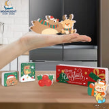 Festive Christmas Fridge Magnets Cartoon Santa Snowman Reindeer Magnets Refrigerator Decor Holiday Home Decorations