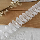 White Lace Lace Ribbons Accessories Lace Trim Handmade DIY Extended Clothes Pleated Sewing Decorative Fabric Skirt Hem Fabric