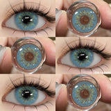 1Pair Colored Contact Lenses for Eyes Natural Brown Eye Lenses Gray Pupils Blue Eye Soft Lenses Yearly Green Contacts