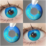 Eye Eyes Color Contacts Colored Contact Lenses Lens Small Pupil Enlarging Cosplay Blue Soft 2Pcs 1 Year Use