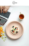 Sesame Dot Round Plate Nordic Style Ceramic Deep Dish High-end Household Serving Plates Fashion Versatile Beef Pasta Kitchenware