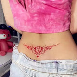 Black Succubus Tattoo Stickers for Women Abdomen Sexy Art Temporary Tattoos Waterproof Fake Tattoo Lasting Cover Scars Stickers