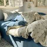 New autumn and winter thickened milk fleece bed 4-piece set double yarn quilt cover bed sheet three-piece set for students