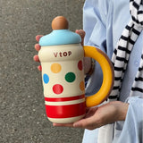 316 Stainless Steel Straw Cup High Appearance Level Portable Insulated Coffee Cup Girls Outdoors Student Portable Water Bottle