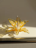 Handmade 3D Glass Ceramic Lily Incense Holder Ornament Glass Fragrance Ornament