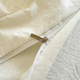 Elegant Rose Embroidery Lace Ruffles Bedding Set Skin-friendly Washed Cotton Princess Wedding Duvet Cover Bed Sheet Pillowcases
