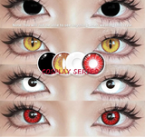1Pair Halloween Colorful Contact Lenses Anime Cosplay Eye Lenses Multicolored Lens Black Red Mesh White Yearly Contacts