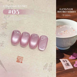 12ml 1-16pcs Autumn Nails New Clear Pink Glass Bead Moonlight Magnet Cat Eye Gel Nail Polish Whitening Nail Supplies