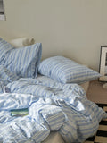 Miolife Pure Cotton Waed Bedding Nordic Stripe Pattern Warmth Retention Function Bed eet Set Four Piece Ensemble
