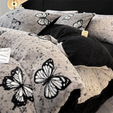 New autumn and winter thickened warm and comfortable rabbit plush four-piece set student dormitory three-piece bedding