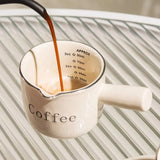 Ceramic Coffee Cup with Measurement Markings Minimalist Kitchen Small Milk Jar Espresso Mug Home Barista Coffee Brewing Cup Gift