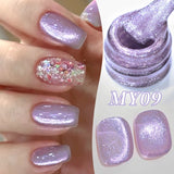 10ml Only Green Glass Bead Cat Magnetic Gel Nail Polish Guava Soda Grape Iced Crystal Salon Soak Off Gel Manicure