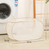 Foldable Laundry Basket Mesh Cloth Breathable Laundrys Hamper Large Capacity Storage Baskets Home Accessories