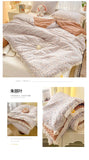 French Style Double-Layer Yarn Bean Quilt Spring and Autumn Warmth Quilt Adult Double Four Seasons Comforter Quilt Lace Ruffles