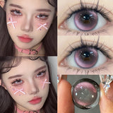 0~-8.00 Degree Color Contact Lenses with Prescription 1 Pair Myopia Brown Lenses Dark Soft Beautiful Pupil Iris Lenses