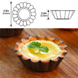 12Pcs Egg Tart Mold Reusable Pudding Mold Non Stick Carbon Steel Cupcake Cake Mold Heat Resistant Cookie Mold Baking Cup