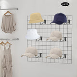 24 PCS Black Round Hat Rack Hooks, Heavyweight Gridwall Display Hangers for Caps, Multi-Purpose Organizer for Store Wall Panel
