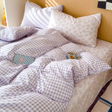 Ins Minimally Purple Striped Bed Sheet Set Bedding Set Four Piece Set Student Quilt Set Girl Heart Dormitory Three Piece