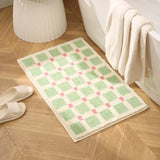 Long Tufting Grids Bathroom Mat Living Room Carpet Bathmat Bedroom Bedside Rug Soft Floor Pad Aesthetic Home Decor