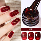 10ml Red Series Gel Nail Polish Winter Dark Red Glitter Nail Art Varnish Semi Permanent Soak Off UV LED Gel