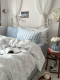 Pure Cotton Fledding Set Dr Pear Simple Elegance Cotton Quilt Cover eet Bed Canopy Four Piece Bedding Set